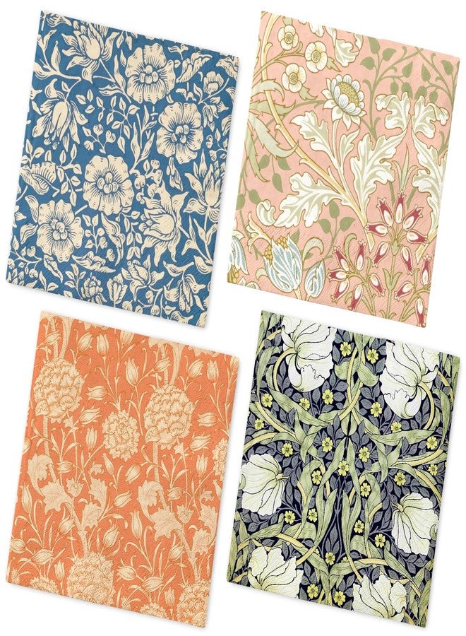 Whaline 50Pcs William Morris Floral Paper Napkin Disposable Luncheon Napkins Vintage Flower Dinner Dessert Napkins for Birthday Wedding Party Supplies Table Decor - Image 1